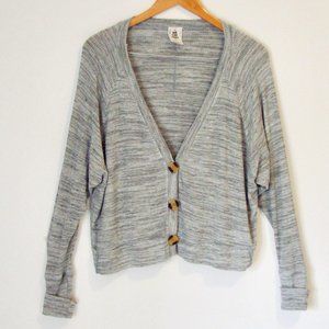 Anthropologie We The Free | Free People Gray Heathered Button Cardigan Sz Small